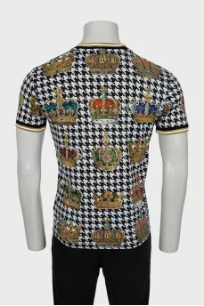 Men's houndstooth print t-shirt
