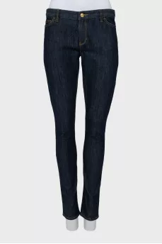 Dark blue mid rise jeans