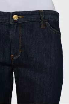Dark blue mid rise jeans
