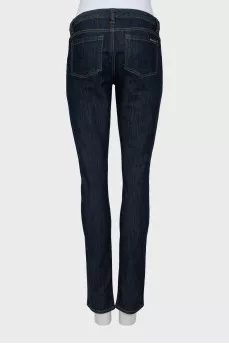 Dark blue mid rise jeans