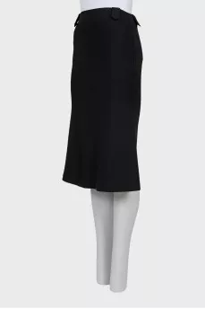 Black silk skirt