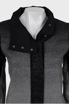 Gradient jacket with leather inserts