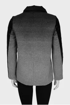 Gradient jacket with leather inserts