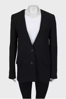 Fitted collarless jacket