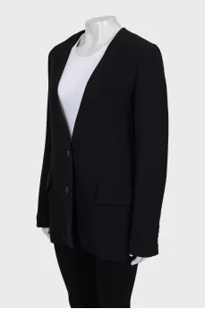 Fitted collarless jacket