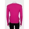 Pink cardigan with silk inserts