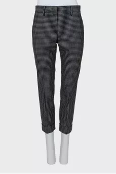 Cropped Checked Trousers