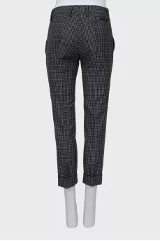 Cropped Checked Trousers