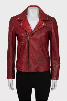 Red leather jacket