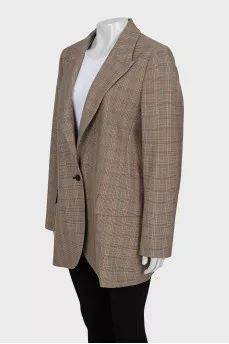 Loose plaid jacket