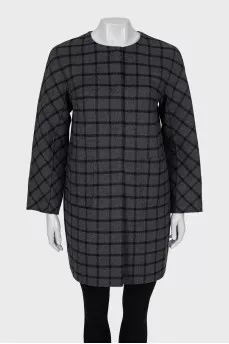 Double-sided plaid coat
