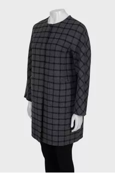 Double-sided plaid coat