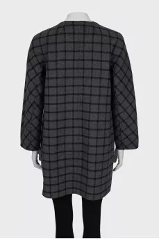Double-sided plaid coat