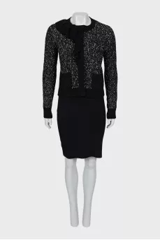 Knitted set of dress and cardigan