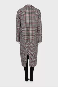 Double-breasted coat with print