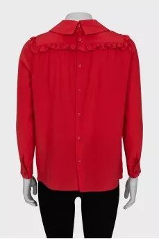 Loose fit blouse with ruffles