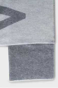 Two-tone scarf with text print