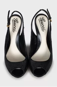 Sequin embroidered stiletto sandals