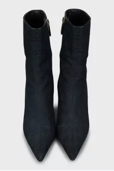 Textile ankle boots with signature print