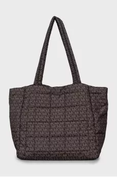 Textile shopper bag with signature print
