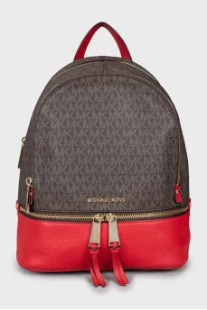 Backpack with branded print