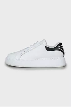 Black and white leather sneakers