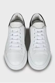 Black and white leather sneakers