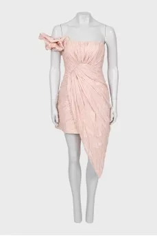 Pink Draped Mini Dress