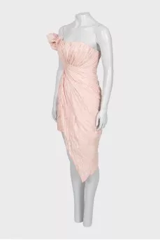 Pink Draped Mini Dress