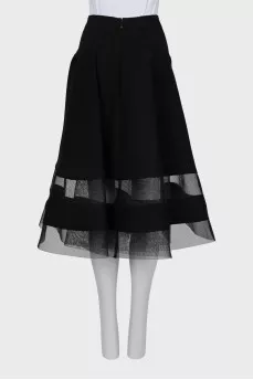 Black skirt with mesh inserts