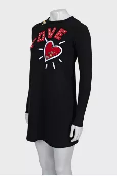 A-line dress with decoration
