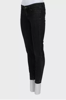Черные джинсы skinny fit на низкой посадке