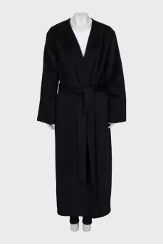 Short pile coat with belt