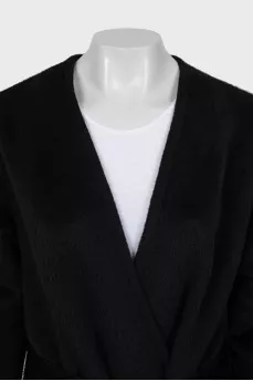 Short pile coat with belt