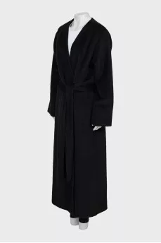 Short pile coat with belt
