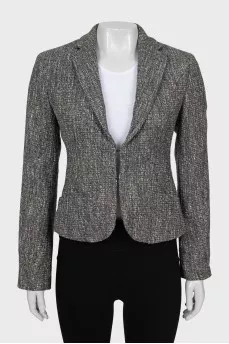 Gray jacket with patch pockets