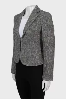 Gray jacket with patch pockets