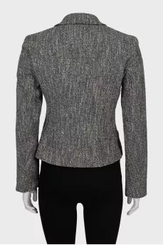 Gray jacket with patch pockets