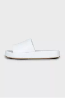 White leather slippers