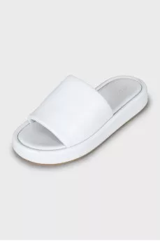 White leather slippers