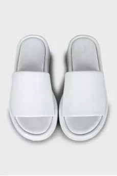 White leather slippers