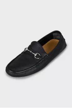 Men's loafers with silver buckle