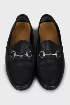 Men's loafers with silver buckle