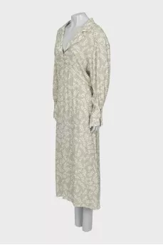 Printed Maxi Dress with Long Sleeves