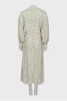 Printed Maxi Dress with Long Sleeves