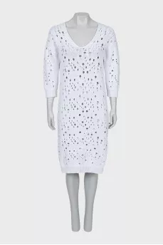 Knitted dress with slits