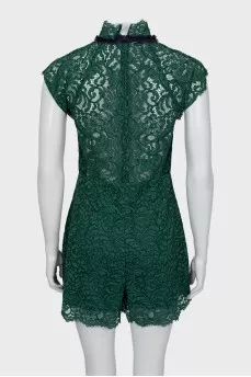 Guipure jumpsuit with a high neck