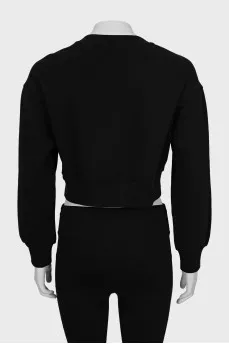 Cropped sweatshirt with embossed logo