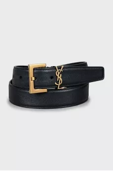 Leather belt with gold fittings