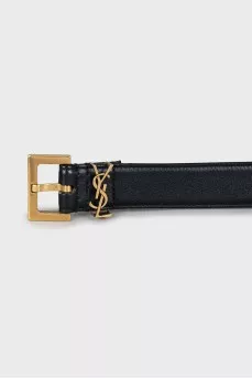 Leather belt with gold fittings